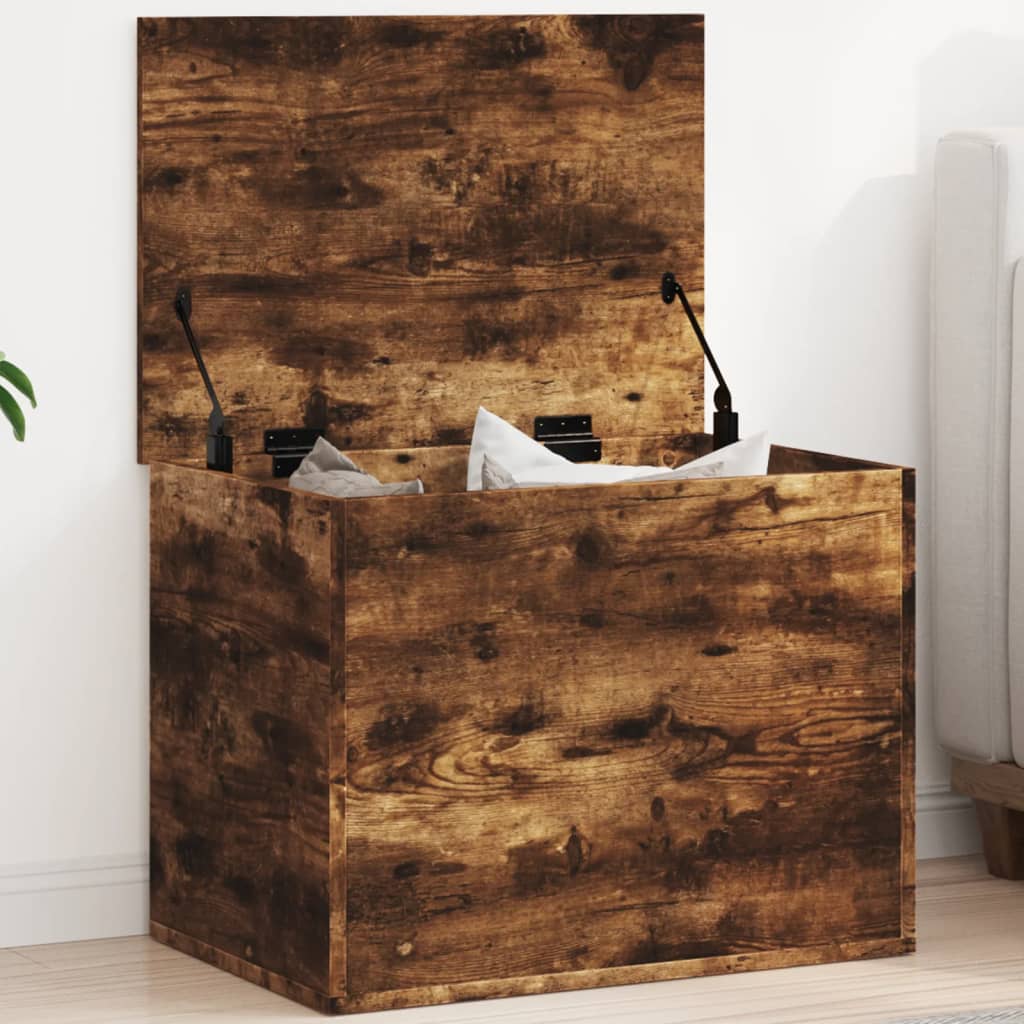 Boîte de rangement chêne fumé 60x42x46 cm bois d'ingénierie Coffres de rangement vidaXL