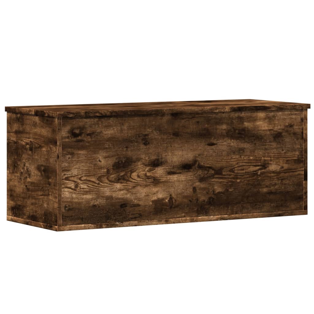 Boîte de rangement chêne fumé 90x35x35 cm bois d'ingénierie - Xios Store SNC