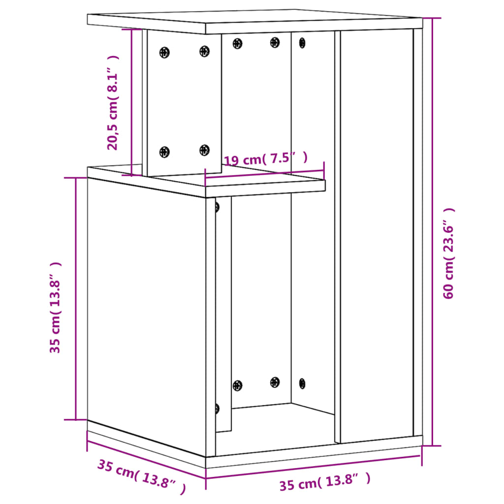 Table d'appoint blanc 35x35x60 cm bois d’ingénierie Tables basses vidaXL   