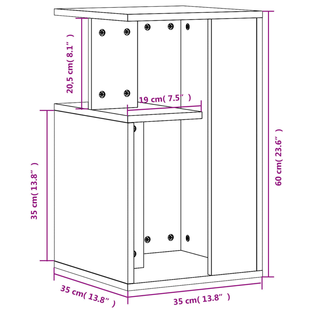 Table d'appoint gris béton 35x35x60 cm bois d'ingénierie Tables basses vidaXL   