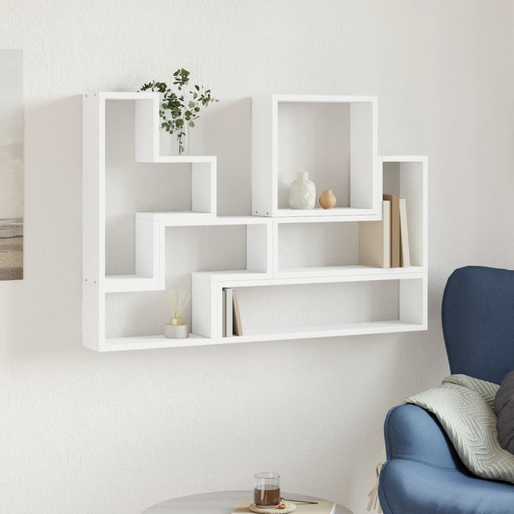 Étagère murale blanc 96x12x64 cm bois d’ingénierie - Xios Store SNC