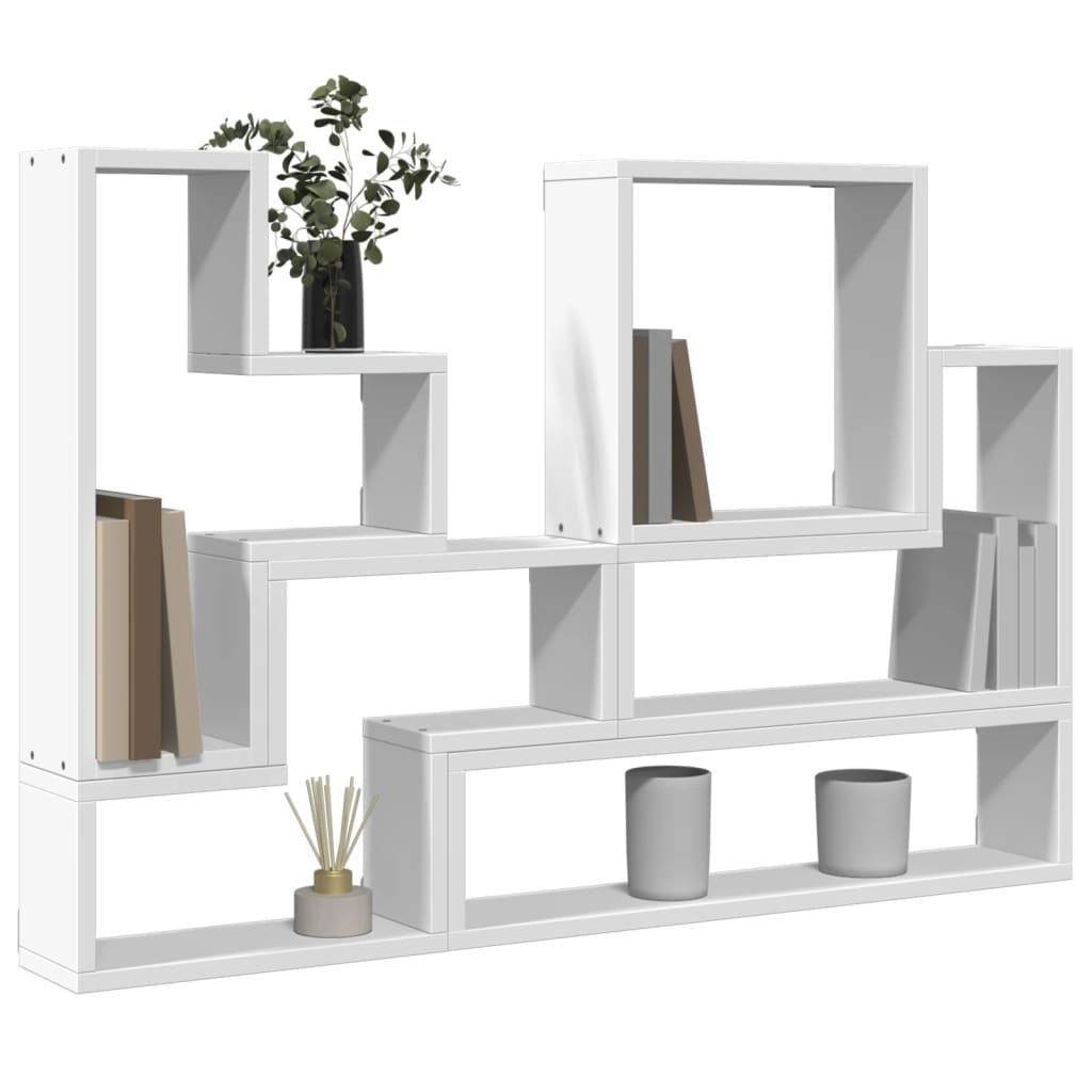 Étagère murale blanc 96x12x64 cm bois d’ingénierie - Xios Store SNC