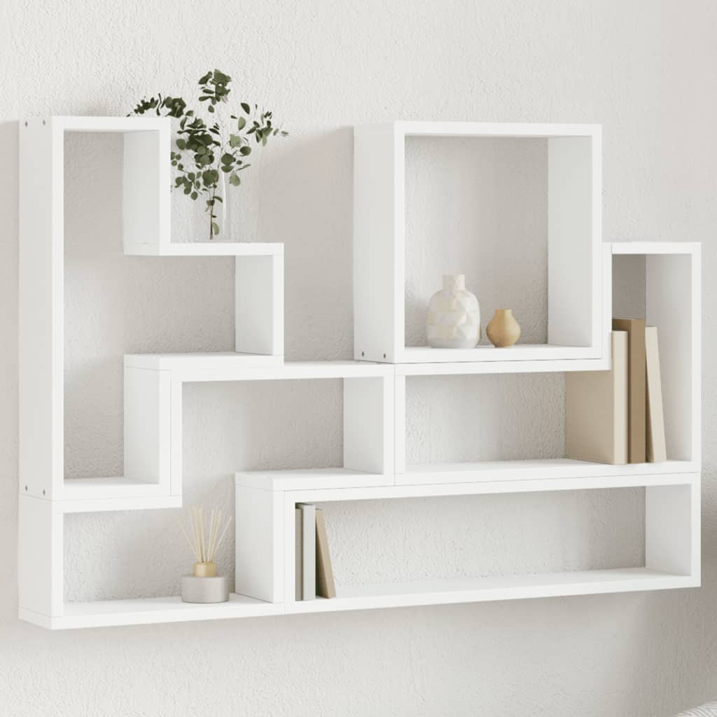 Étagère murale blanc 96x12x64 cm bois d’ingénierie - Xios Store SNC