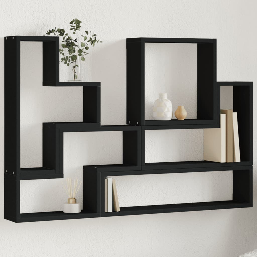 Étagère murale noir 96x12x64 cm bois d’ingénierie - Xios Store SNC