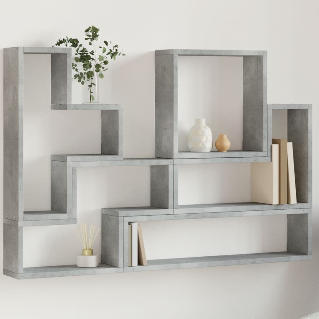 Étagère murale gris béton 96x12x64 cm bois d'ingénierie - Xios Store SNC