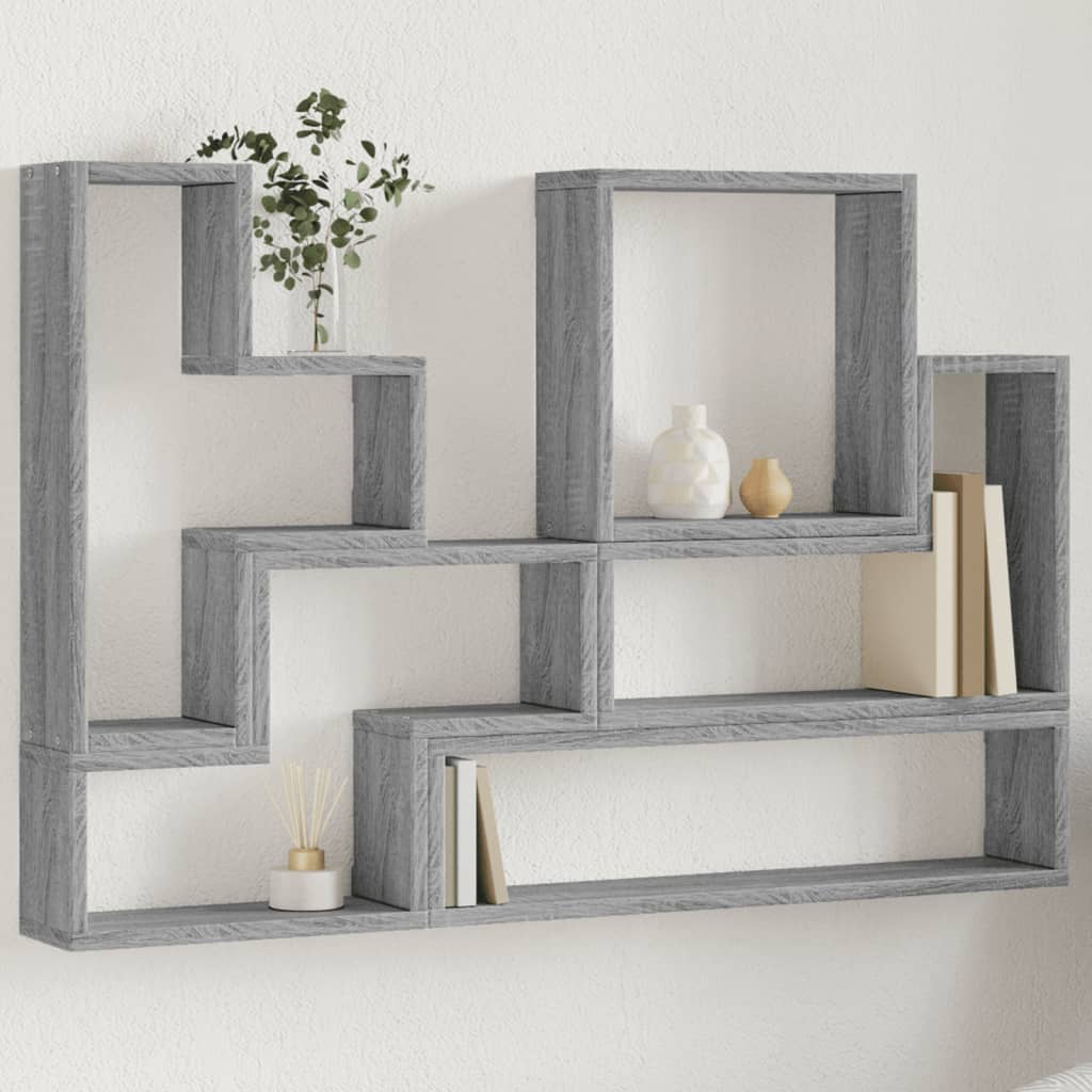 Étagère murale sonoma gris 96x12x64 cm bois d'ingénierie - Xios Store SNC