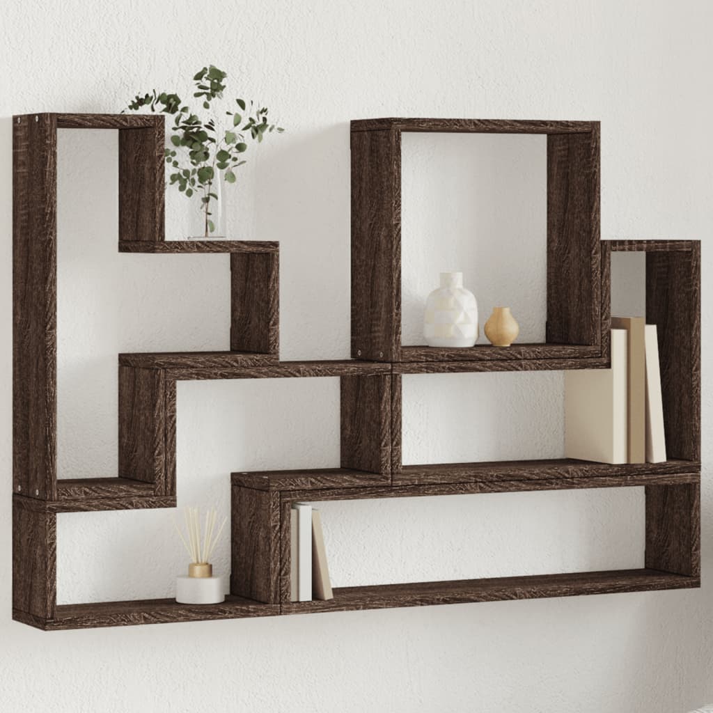 Étagère murale chêne marron 96x12x64 cm bois d'ingénierie - Xios Store SNC