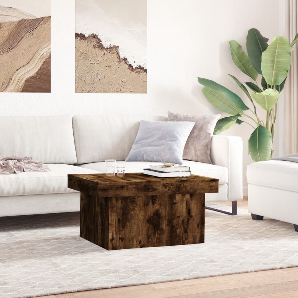 Table basse chêne fumé 80x55x40 cm bois d'ingénierie Tables basses vidaXL   