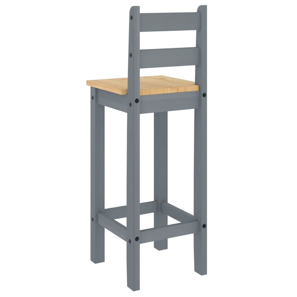 Chaises de bar lot de 2 gris bois de pin solide Meubles de salle à manger vidaXL   