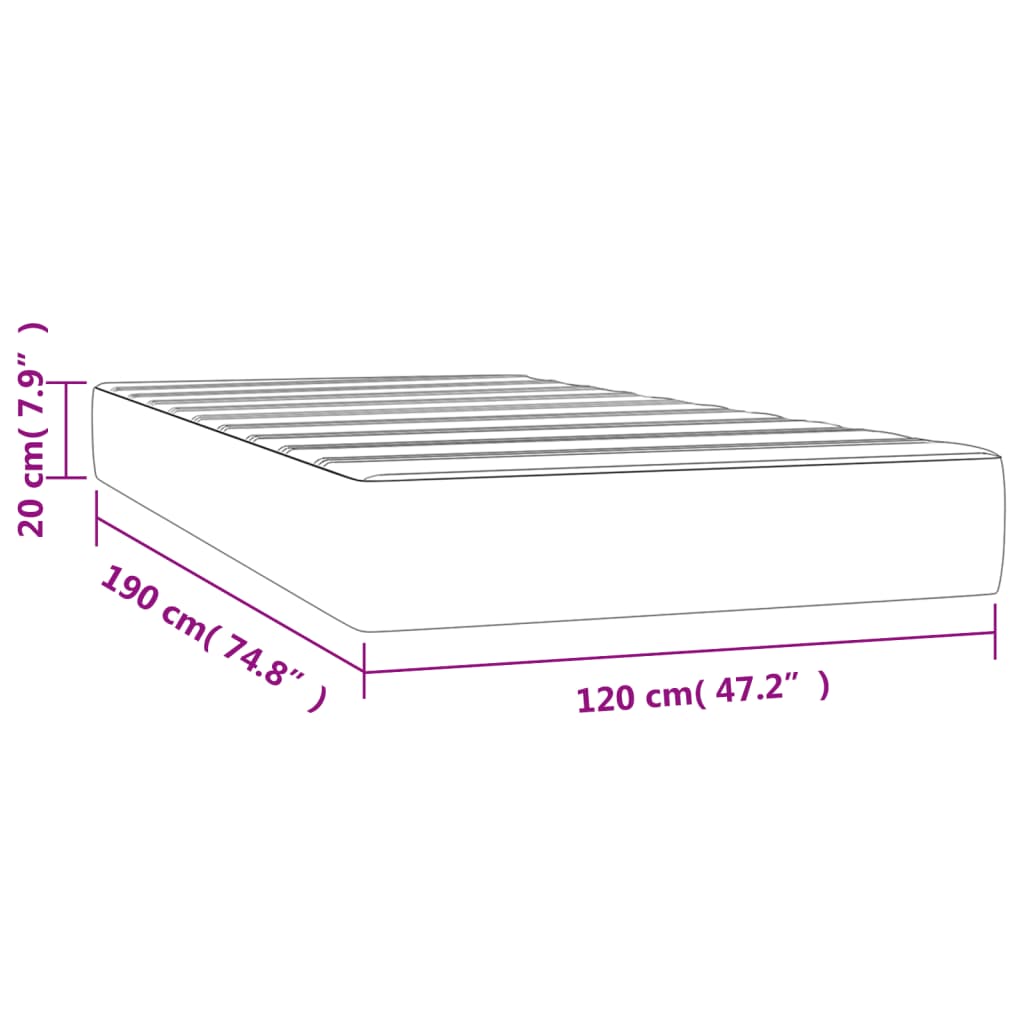 Matelas de lit à ressorts ensachés noir 120x190x20cm Similicuir Matelas vidaXL   