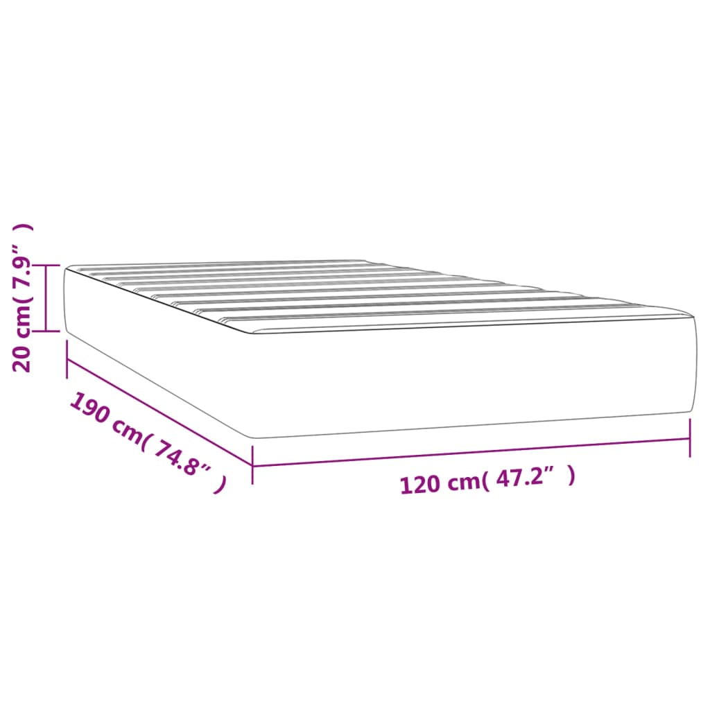 Matelas de lit à ressorts ensachés gris 120x190x20 cm Matelas vidaXL   