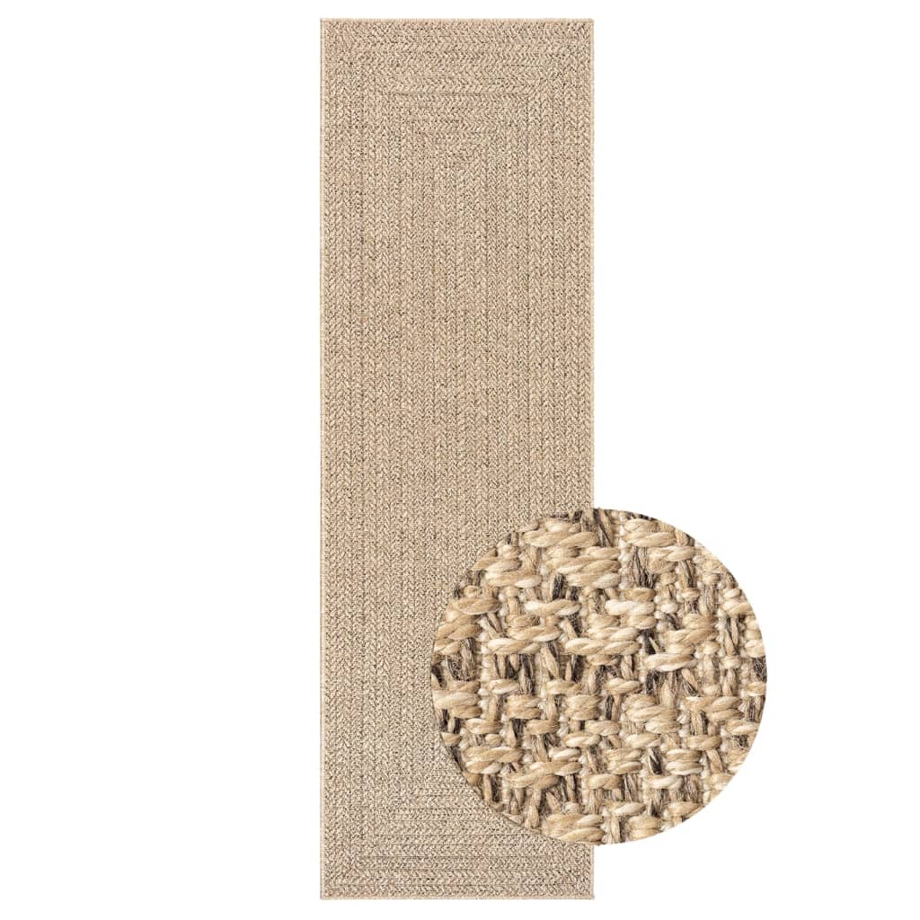 Tapis ZIZUR 80x250 cm aspect de jute intérieur et extérieur - Xios Store SNC