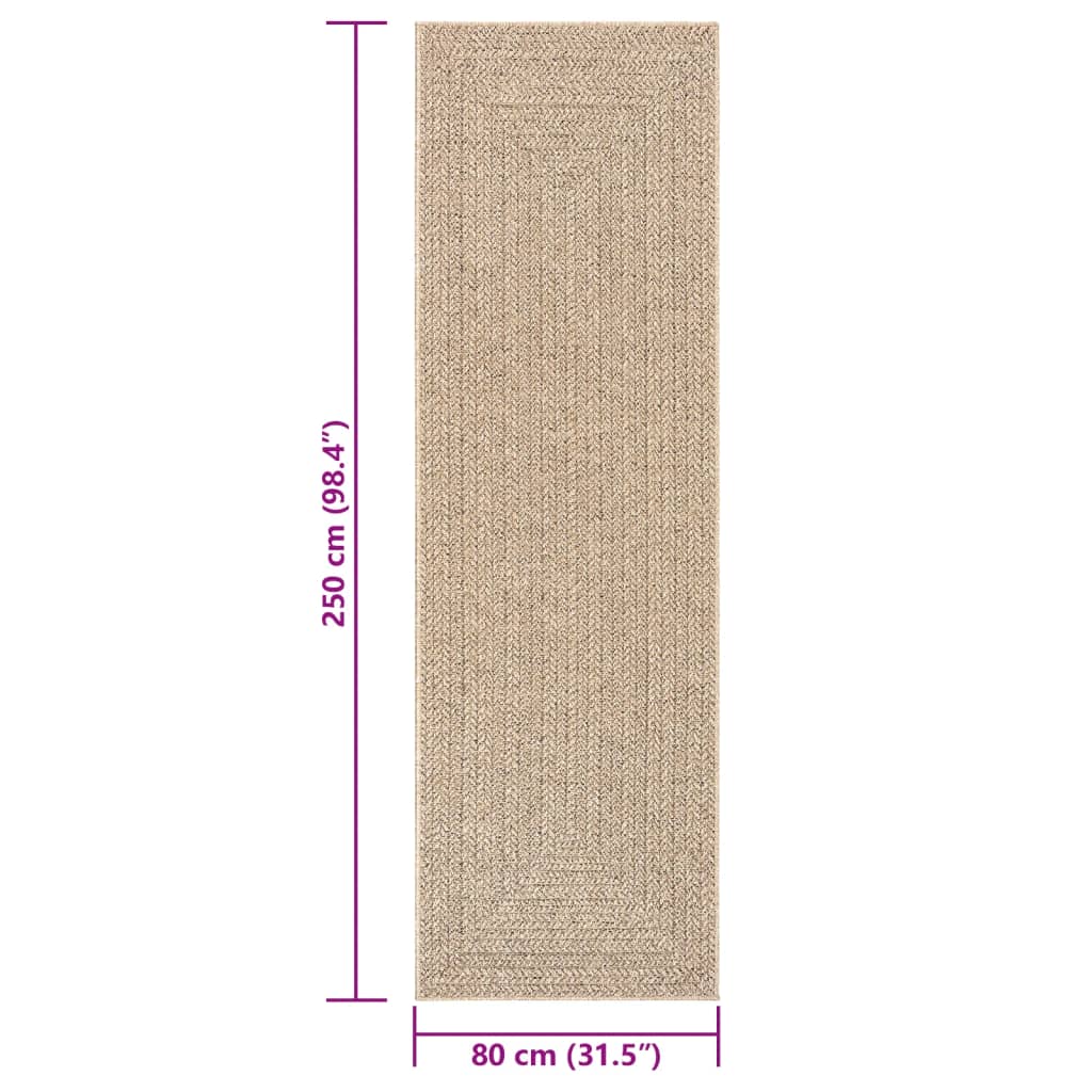 Tapis ZIZUR 80x250 cm aspect de jute intérieur et extérieur - Xios Store SNC