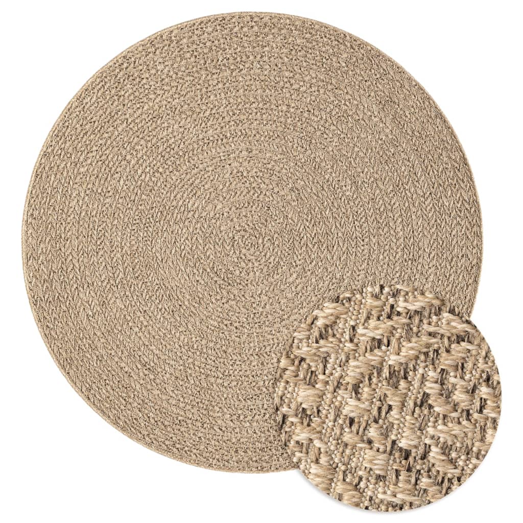 Tapis ZIZUR Ø 200 cm aspect de jute intérieur et extérieur - Xios Store SNC