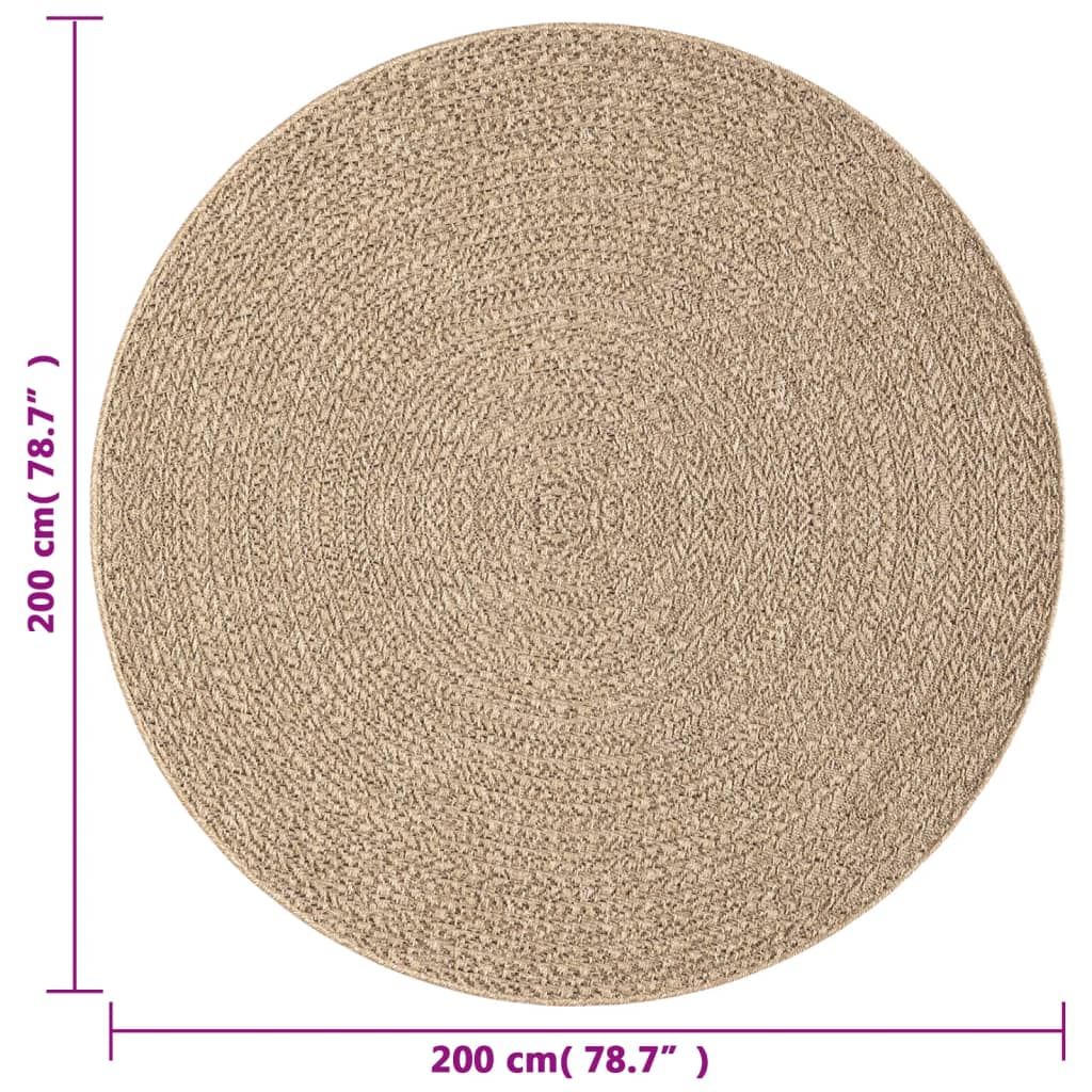 Tapis ZIZUR Ø 200 cm aspect de jute intérieur et extérieur - Xios Store SNC