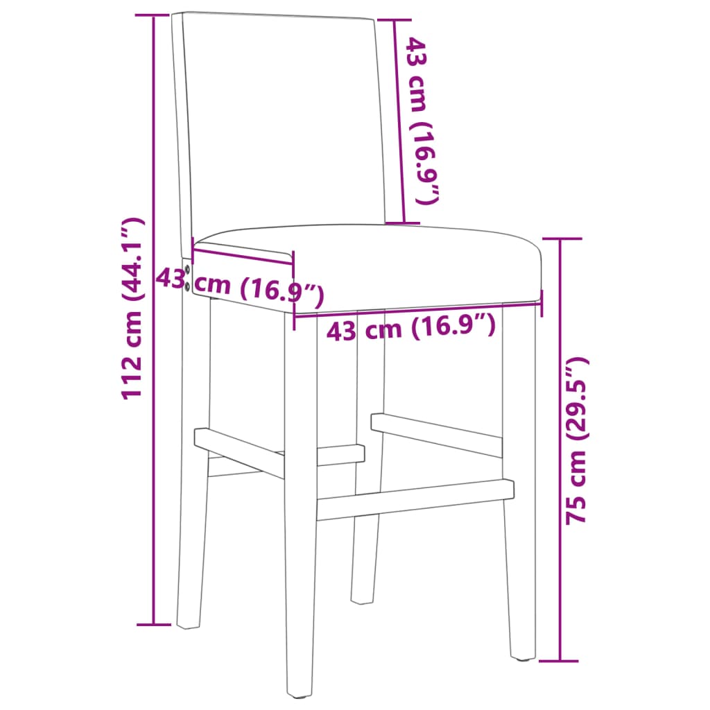 Chaises de bar lot de 2 bois massif d'hévéa et similicuir Tabourets de bar vidaXL