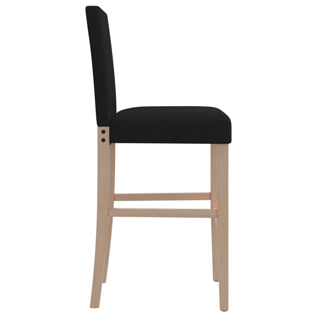 Chaises de bar lot de 2 bois massif d'hévéa et tissu Tabourets de bar vidaXL