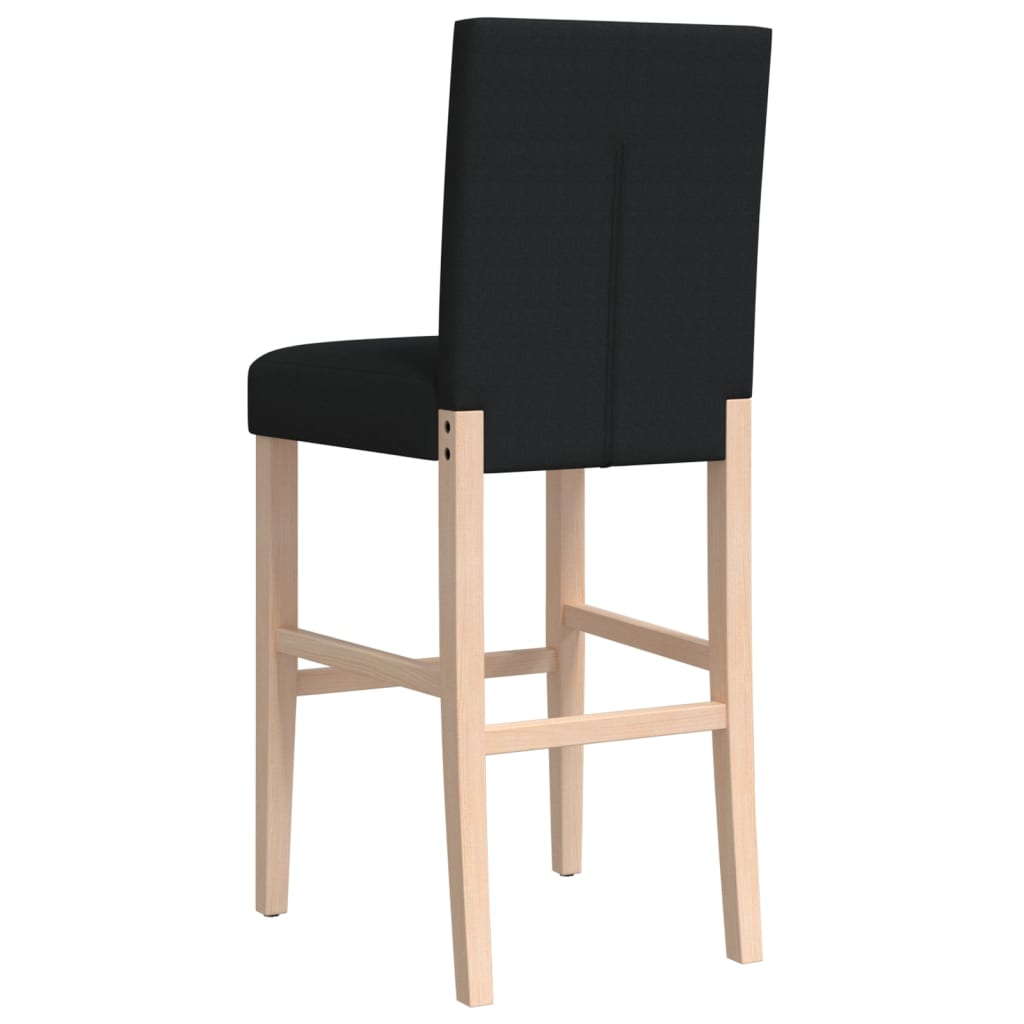 Chaises de bar lot de 2 bois massif d'hévéa et tissu Tabourets de bar vidaXL