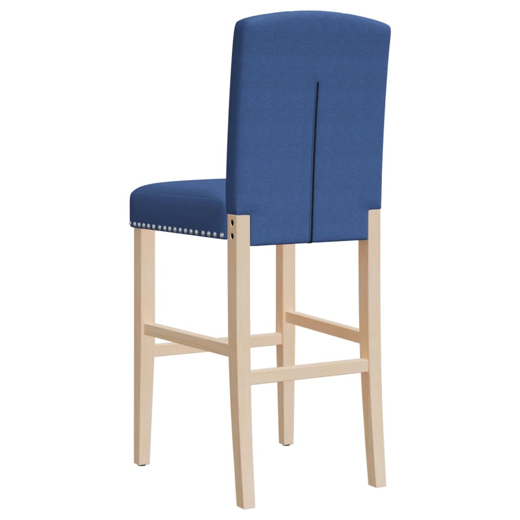 Chaises de bar lot de 2 bois massif d'hévéa et tissu Tabourets de bar vidaXL   