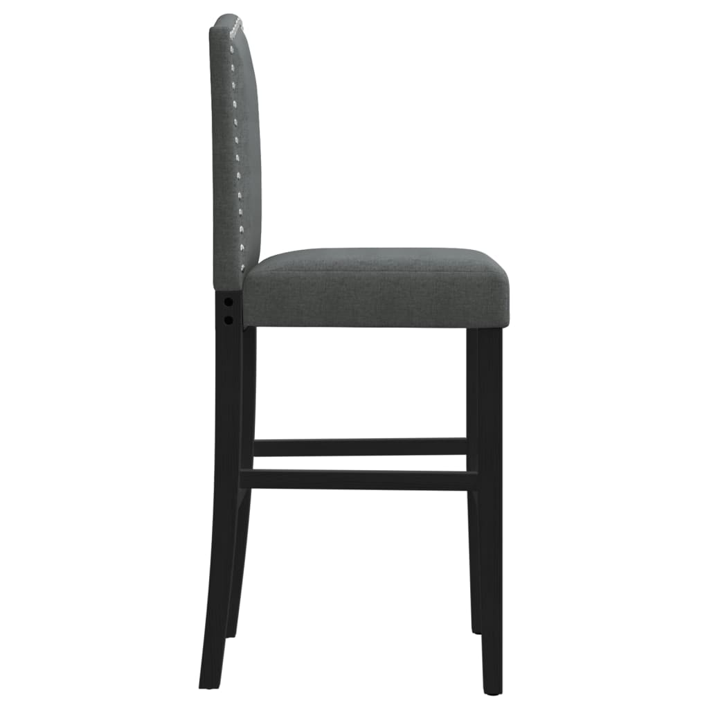 Chaises de bar lot de 2 bois massif d'hévéa et tissu Tabourets de bar vidaXL   