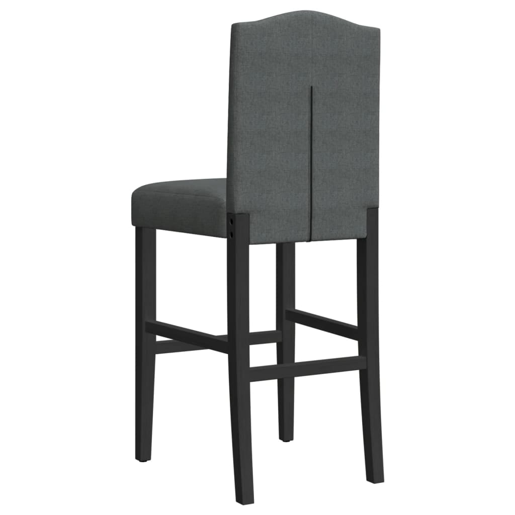 Chaises de bar lot de 2 bois massif d'hévéa et tissu Tabourets de bar vidaXL   