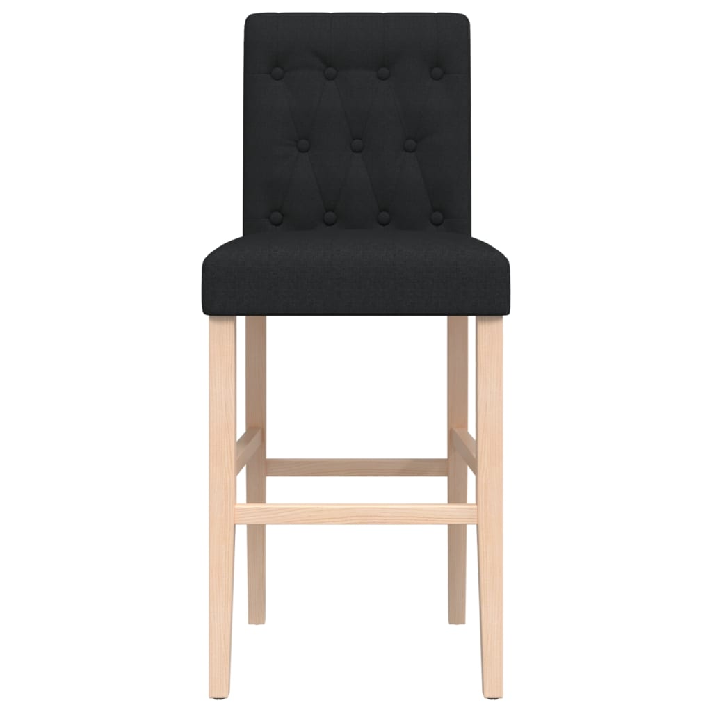 Chaises de bar lot de 2 bois massif d'hévéa et tissu Tabourets de bar vidaXL   