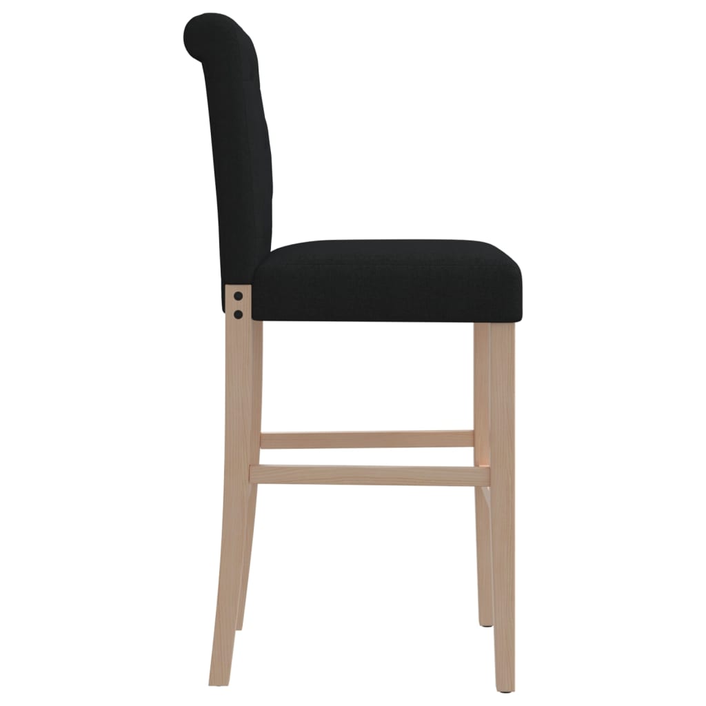 Chaises de bar lot de 2 bois massif d'hévéa et tissu Tabourets de bar vidaXL   