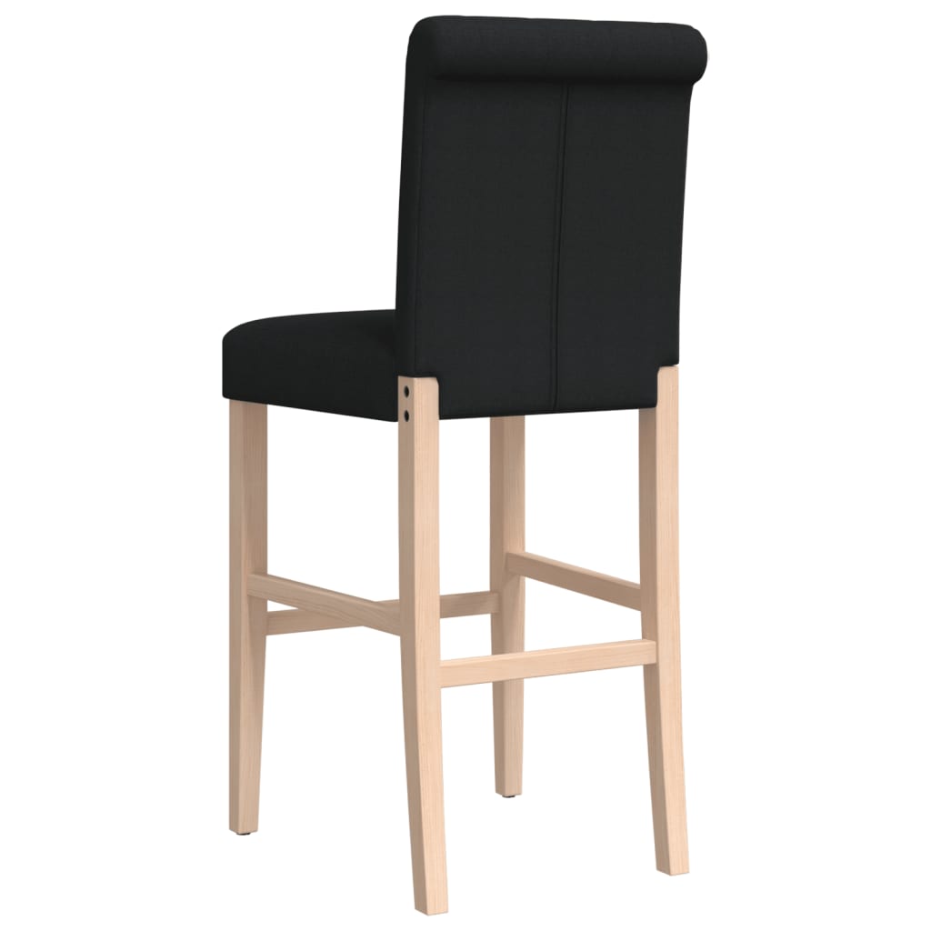 Chaises de bar lot de 2 bois massif d'hévéa et tissu Tabourets de bar vidaXL   