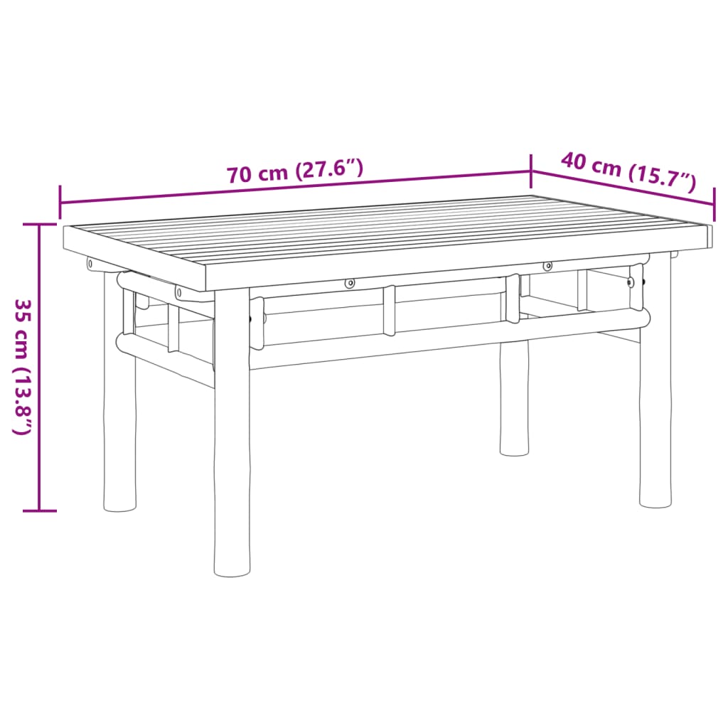 Table basse 70x40x35 cm bambou Tables basses vidaXL   