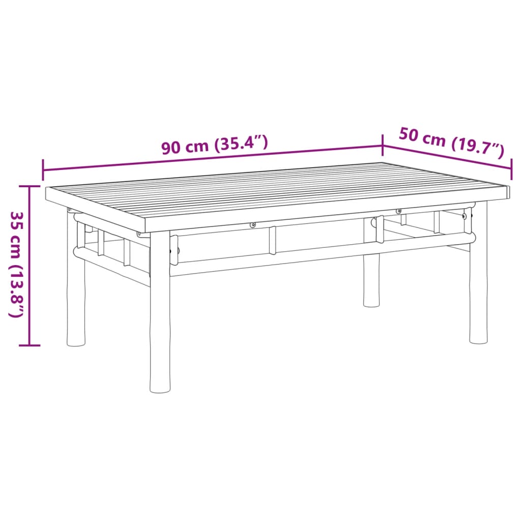 Table basse 90x50x35 cm bambou Tables basses vidaXL   