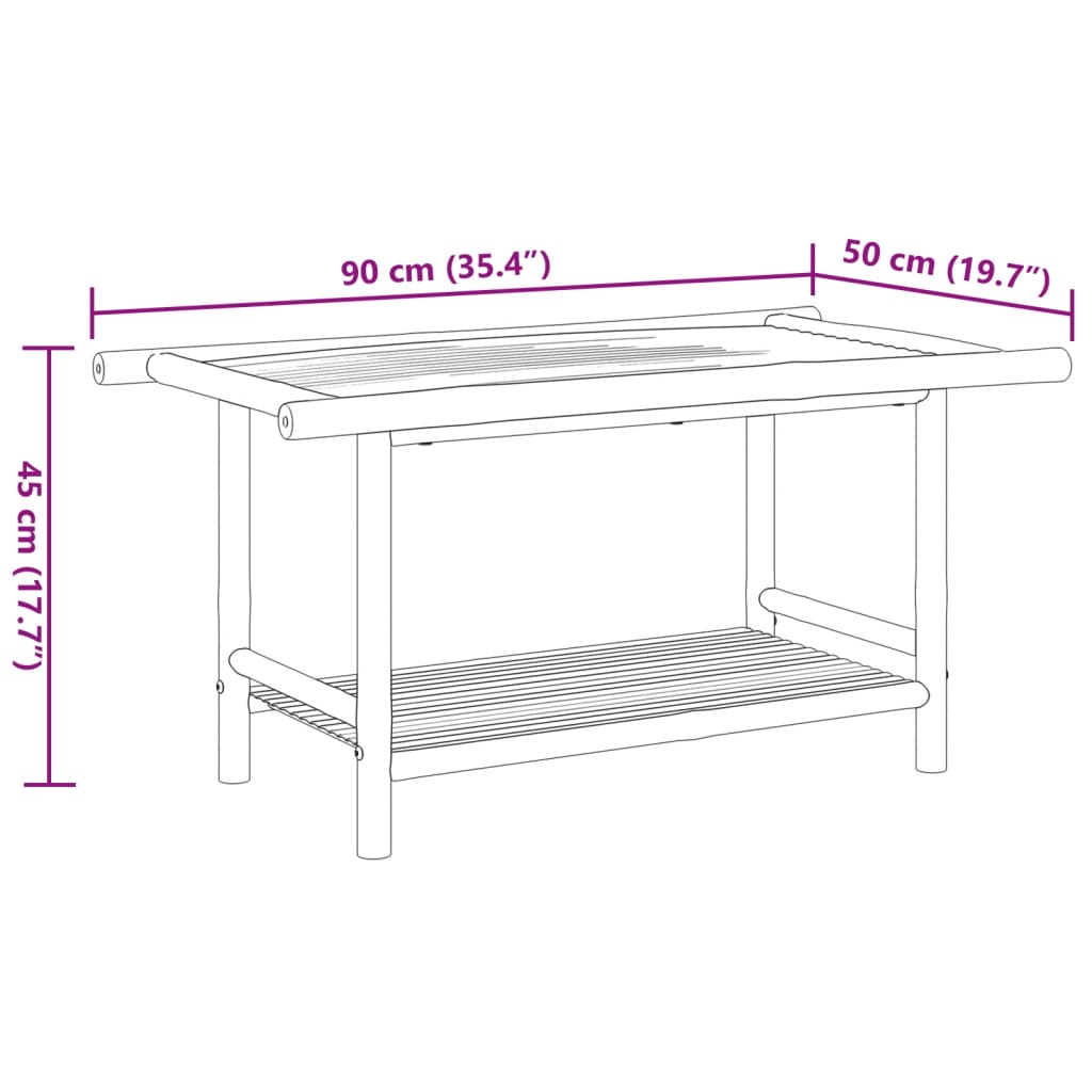 Table basse 90x50x45 cm bambou Tables basses vidaXL   