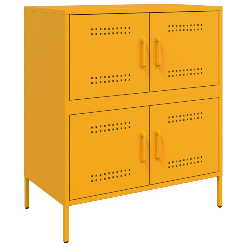 Image Buffet jaune moutarde 68x39x79 cm acier | Xios Store SNC vidaXL Xios Store SNC