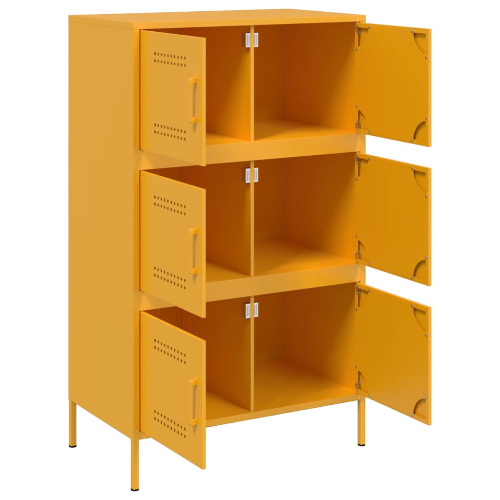 Image Buffet haut jaune moutarde 68x39x113 cm acier | Xios Store SNC vidaXL Xios Store SNC