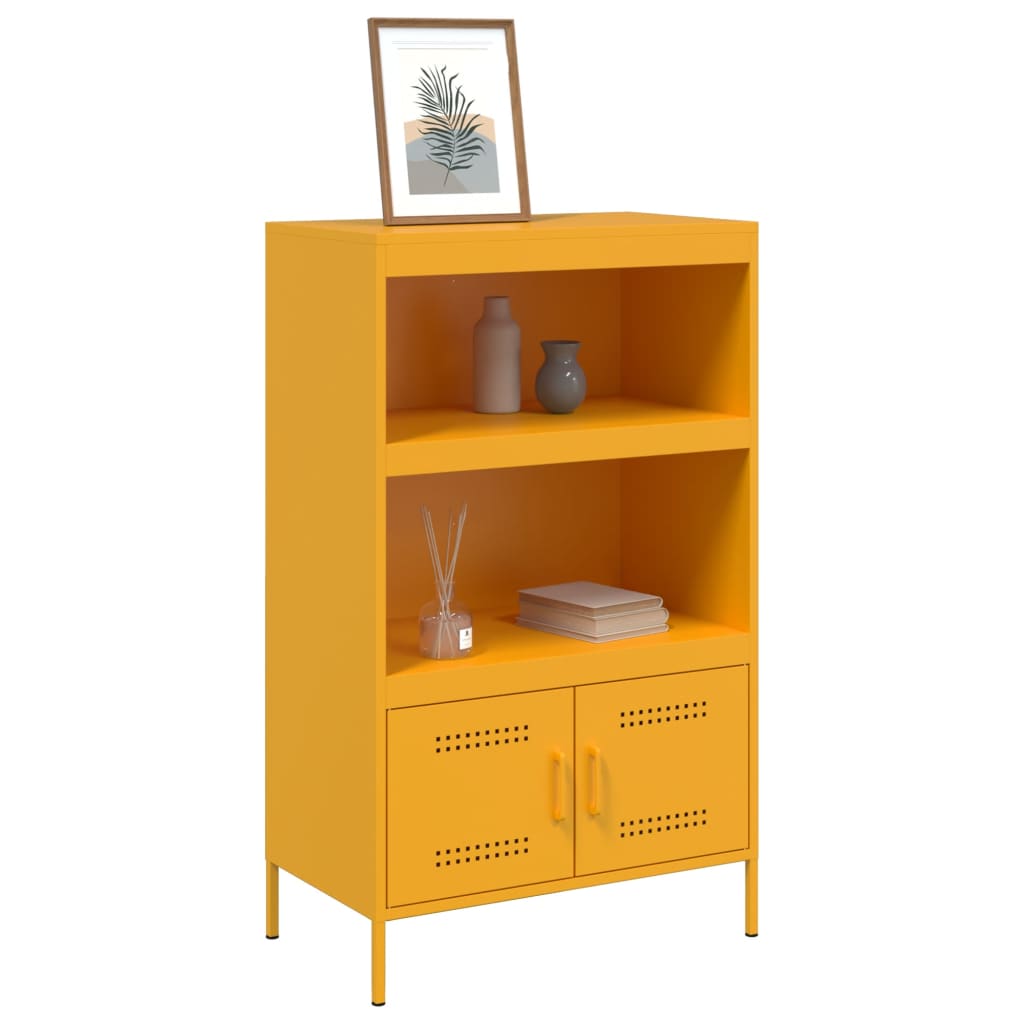 Image Buffet haut jaune moutarde 68x39x113 cm acier | Xios Store SNC vidaXL Xios Store SNC