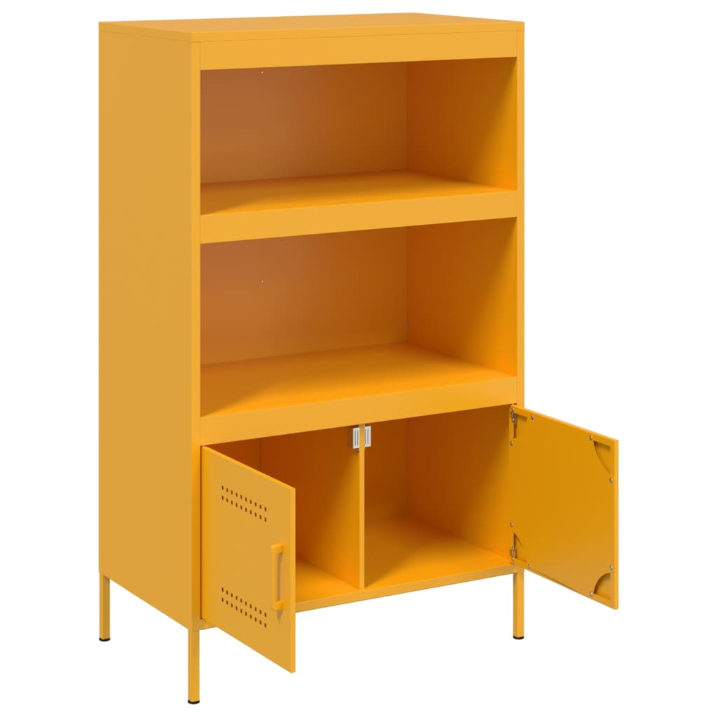 Image Buffet haut jaune moutarde 68x39x113 cm acier | Xios Store SNC vidaXL Xios Store SNC