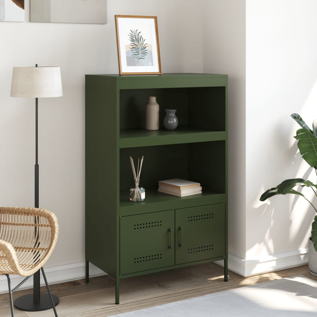 Image Buffet haut vert olive 68x39x113 cm acier | Xios Store SNC vidaXL Xios Store SNC