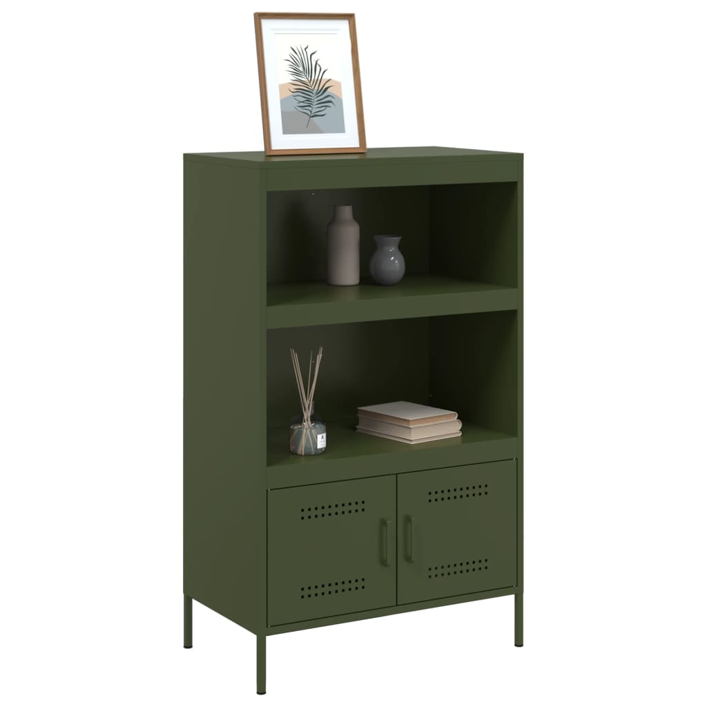 Image Buffet haut vert olive 68x39x113 cm acier | Xios Store SNC vidaXL Xios Store SNC