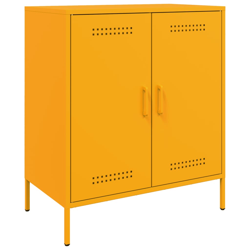 Image Buffet jaune moutarde 68x39x79 cm acier | Xios Store SNC vidaXL Xios Store SNC