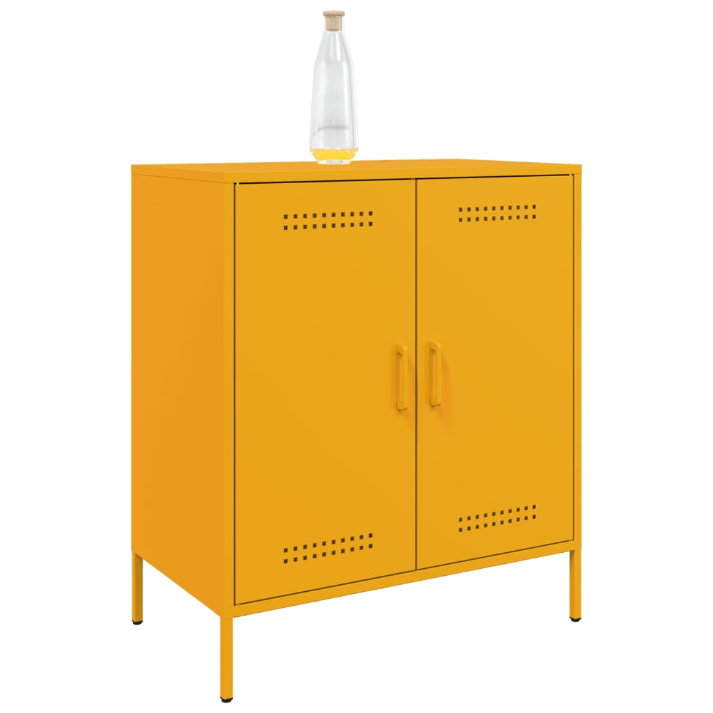 Image Buffet jaune moutarde 68x39x79 cm acier | Xios Store SNC vidaXL Xios Store SNC