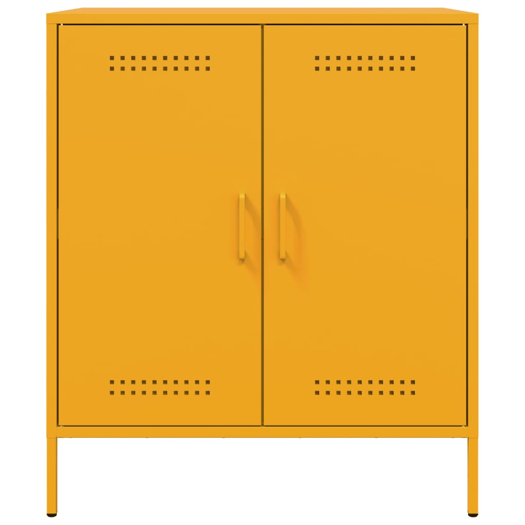 Image Buffet jaune moutarde 68x39x79 cm acier | Xios Store SNC vidaXL Xios Store SNC