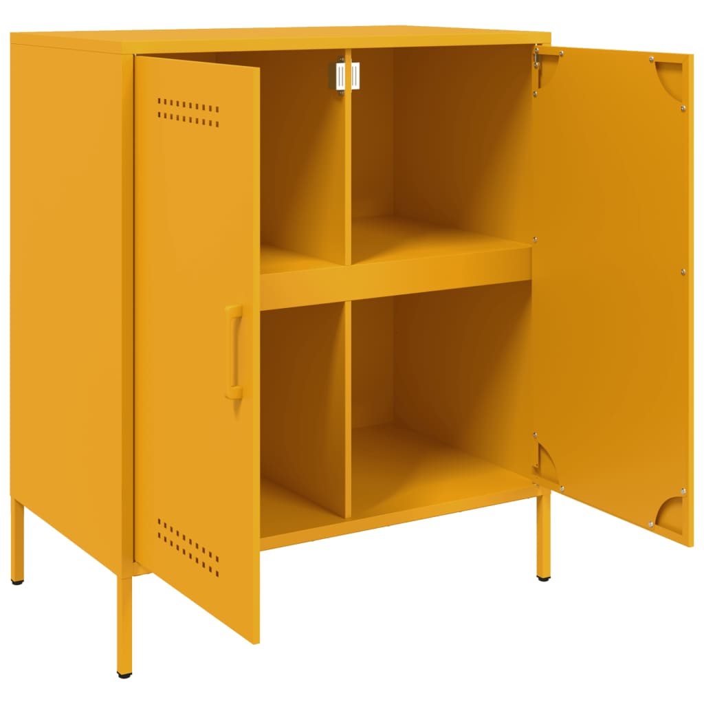 Image Buffet jaune moutarde 68x39x79 cm acier | Xios Store SNC vidaXL Xios Store SNC