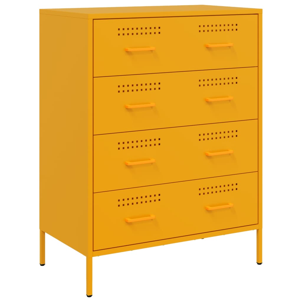 Image Buffet jaune moutarde 68x39x89 cm acier | Xios Store SNC vidaXL Xios Store SNC