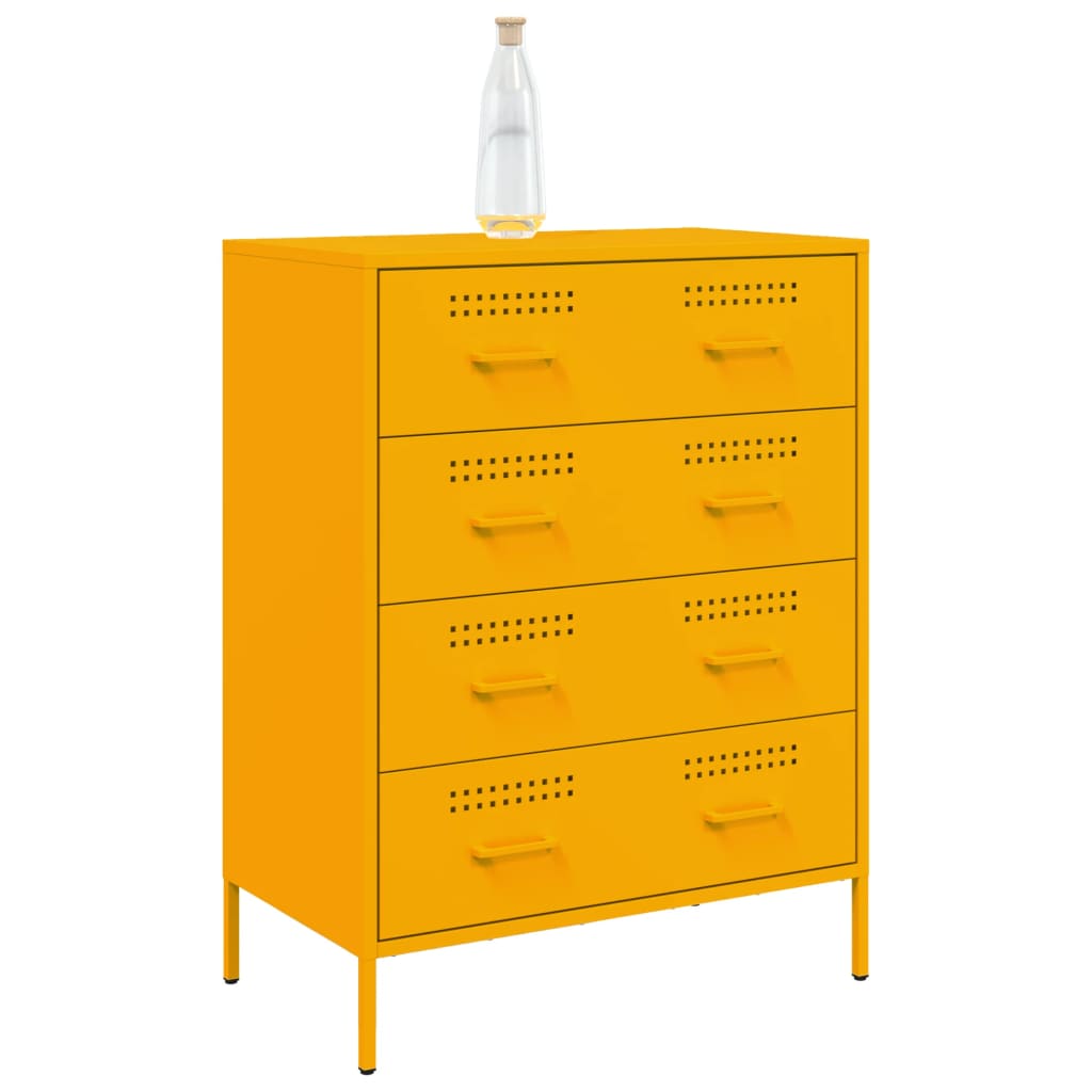 Image Buffet jaune moutarde 68x39x89 cm acier | Xios Store SNC vidaXL Xios Store SNC