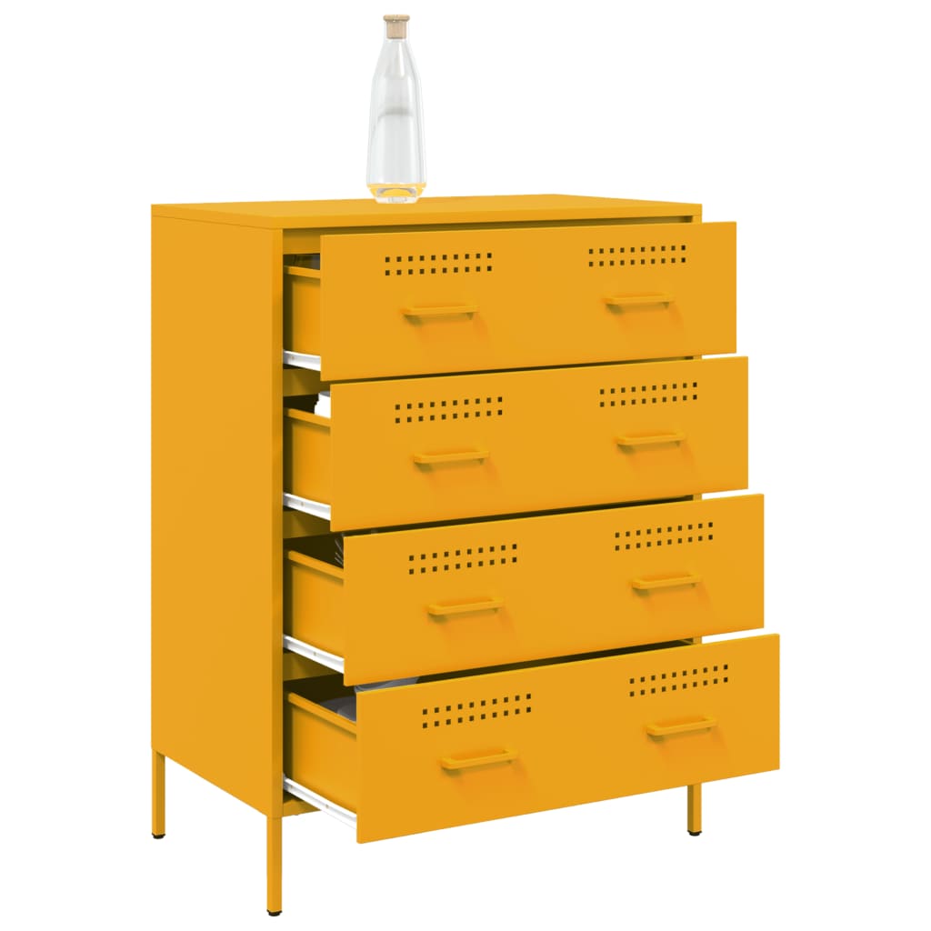 Image Buffet jaune moutarde 68x39x89 cm acier | Xios Store SNC vidaXL Xios Store SNC