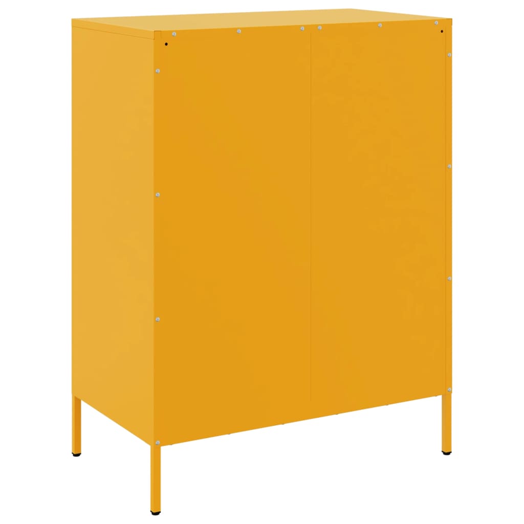 Image Buffet jaune moutarde 68x39x89 cm acier | Xios Store SNC vidaXL Xios Store SNC