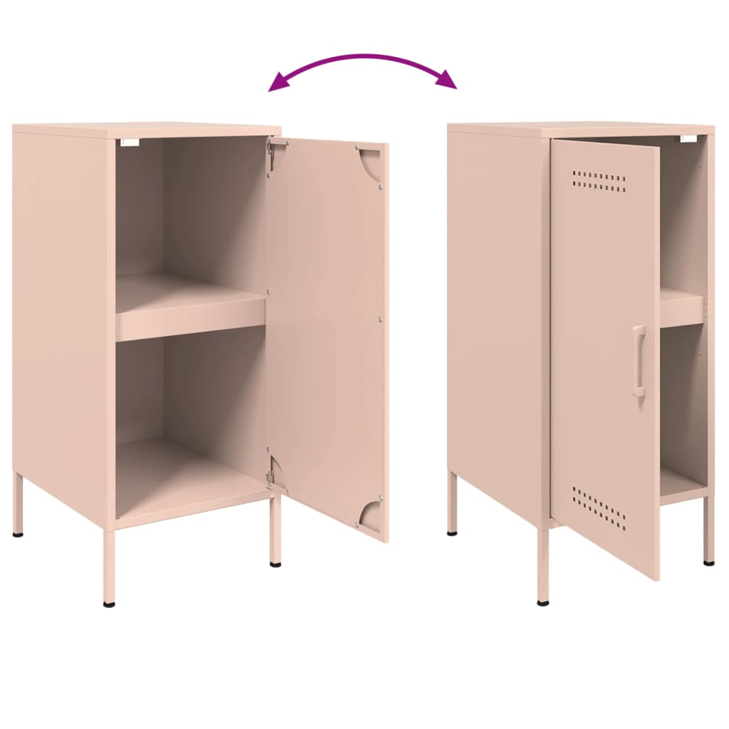 Buffets 2 pcs rose 36x39x79 cm acier laminé à froid, Xios Store SNC