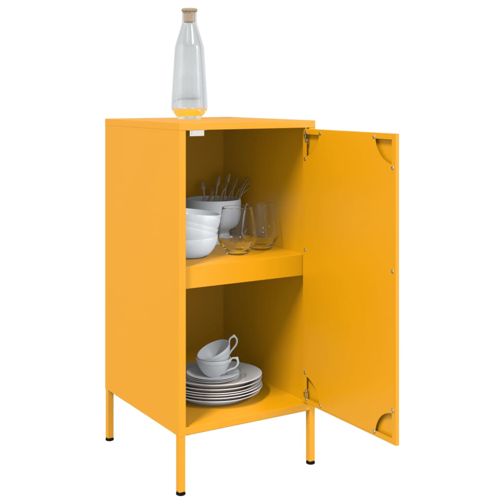 Image Buffet jaune moutarde 36x39x79 cm acier laminé à froid | Xios Store SNC vidaXL Xios Store SNC