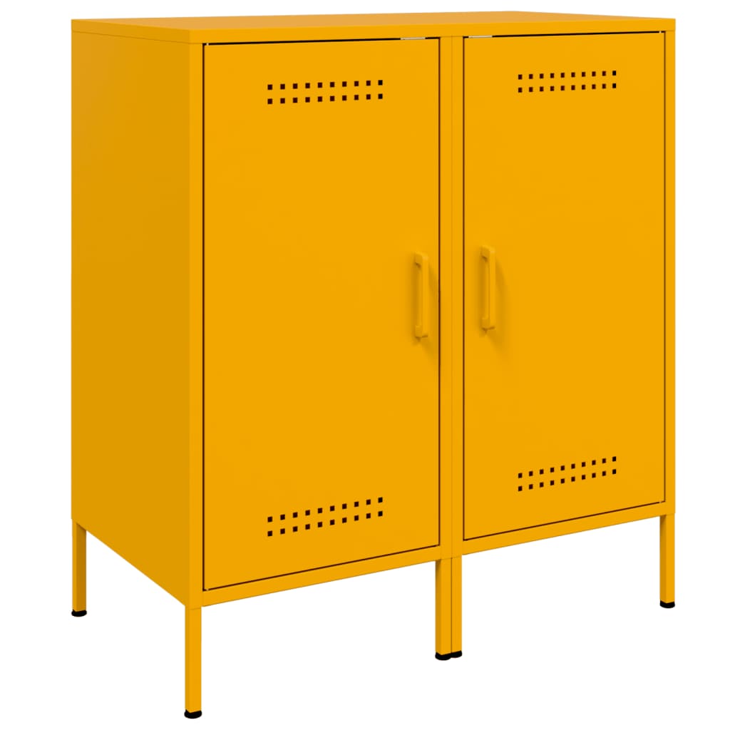 Image Buffets 2 pcs jaune moutarde 36x39x79 cm acier laminé à froid | Xios Store SNC vidaXL Xios Store SNC