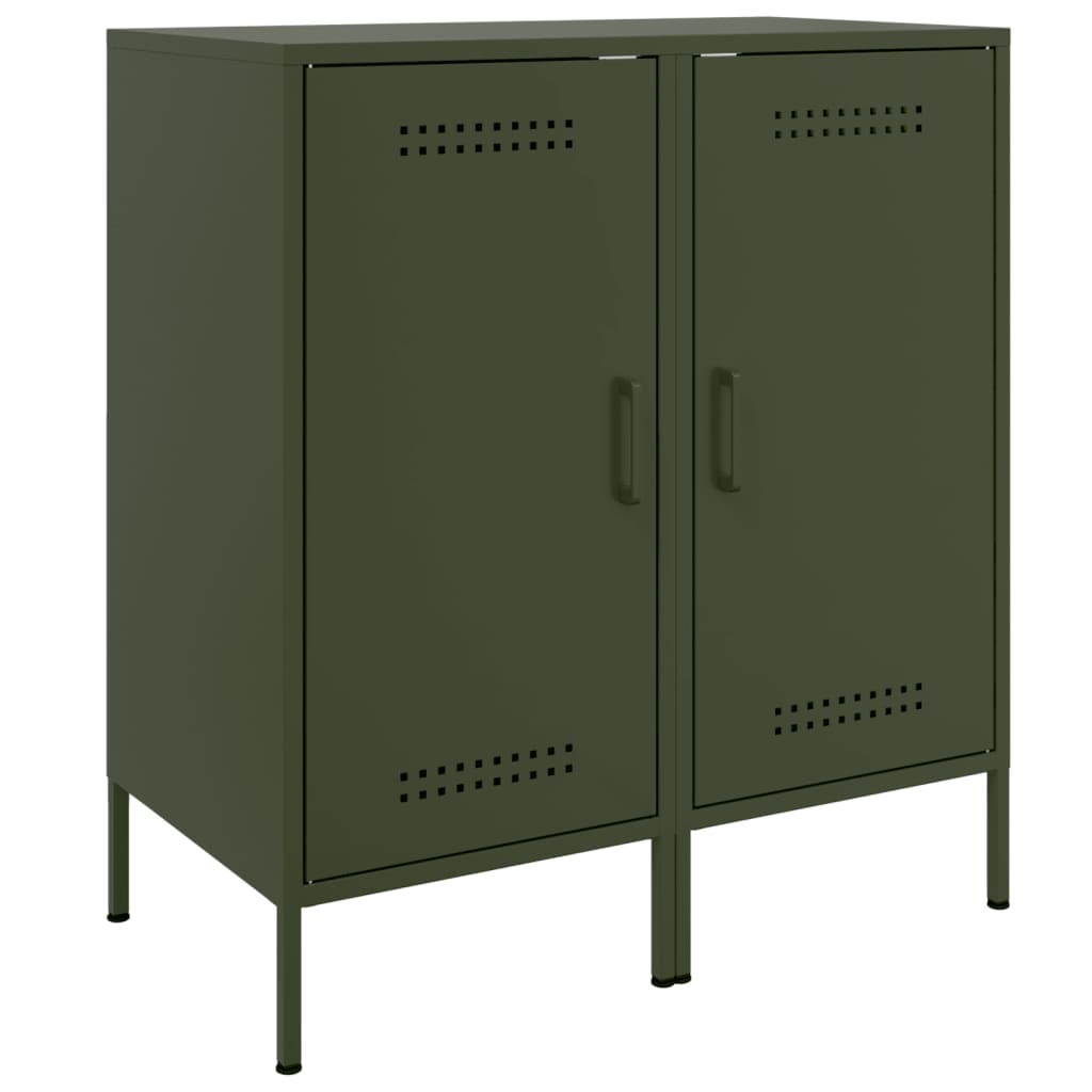 Image Buffets 2 pcs vert olive 36x39x79 cm acier laminé à froid | Xios Store SNC vidaXL Xios Store SNC