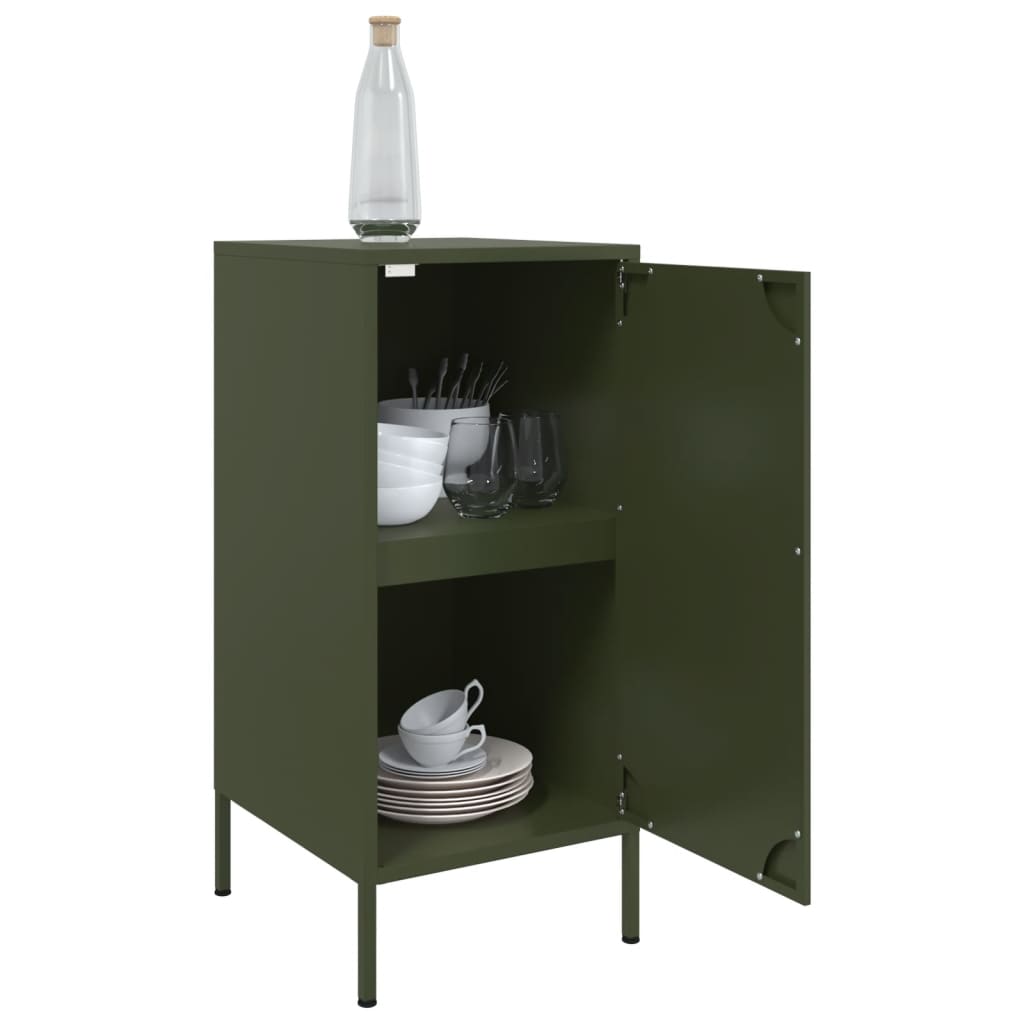 Image Buffets 2 pcs vert olive 36x39x79 cm acier laminé à froid | Xios Store SNC vidaXL Xios Store SNC